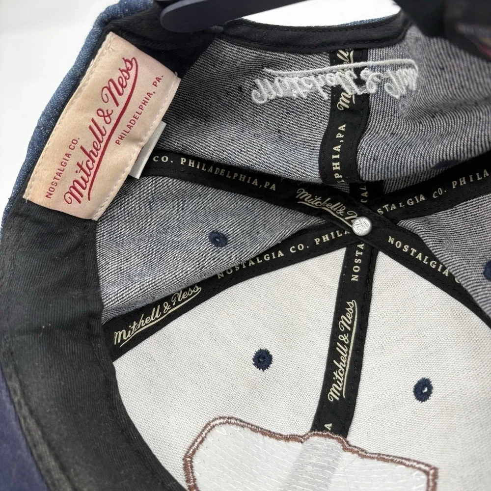 Mitchell & Ness New‎ Orleans Pelicans NBA Denim Leather Patch Snap Back Hat Cap